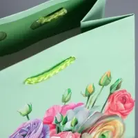 Пакет подарочный "Весенний букет" ламинированый 11,5 х 14,5 х 6,5 см