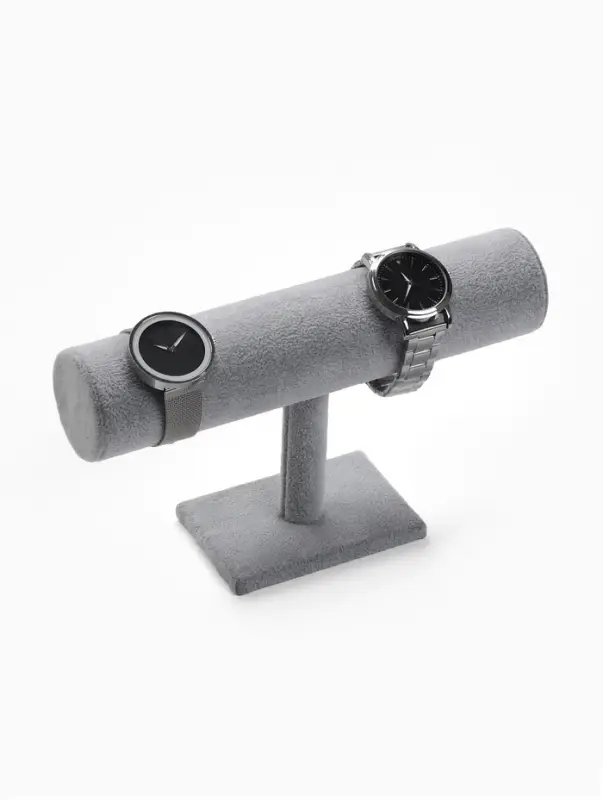 Подставка для часов, браслетов и цепочек &laquo;QF. Флок&raquo;, d=5 см, 23.5&times;7&times;14 см, серая