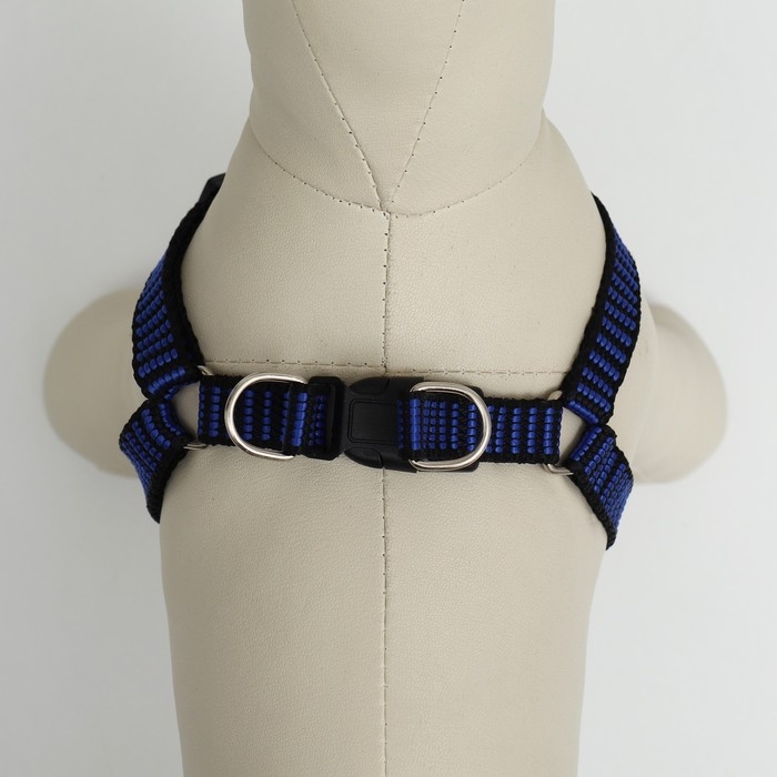 Шлейка рельефная 36-49 х 1,5 см, сине-чёрная Шлейка рельефная 36-49 х 1,5 см, сине-чёрная