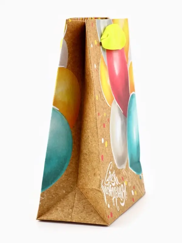 Пакет подарочный крафтовый, упаковка, &laquo;Весёлый праздник&raquo;, S 12 х 15 х 5.5 см