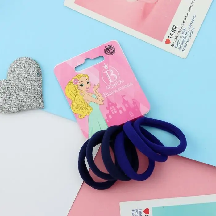 Резинка для волос Резинка для волос "Спорт" (набор 6 шт) 4 см, синий