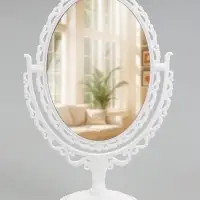 Зеркало декоративное, с увеличением х2, двустороннее, 16.5&times;24.5 см, (11&times;15.5 см), белое