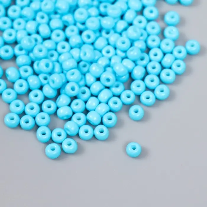 Бисер стекло 6/0  Бисер стекло 6/0 "Детский голубой" 15 гр