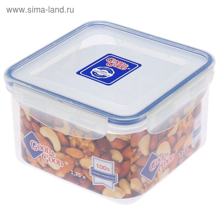 Контейнер пищевой 1,25 л, с герметичной крышкой Контейнер пищевой 1,25 л, с герметичной крышкой