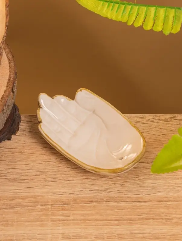 Подставка под благовония  Подставка под благовония "Ладонь Будды" керамика, цв. МИКС, 10х6х2 см