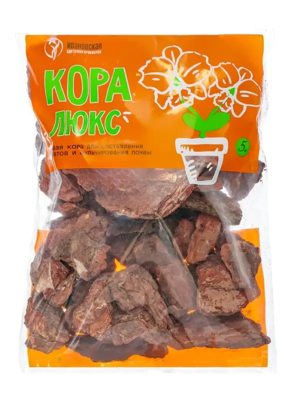Кора сосновая &laquo;Люкс&raquo; для субстратов и мульчирования, 5 л