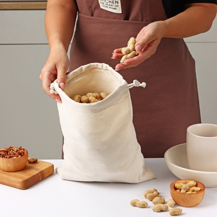 Мешочек для хранения продуктов Доляна, 25×30 см, лён