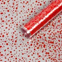 Пленка прозрачная с рисунком «Капли» Красный 0.7×8.2±5%м