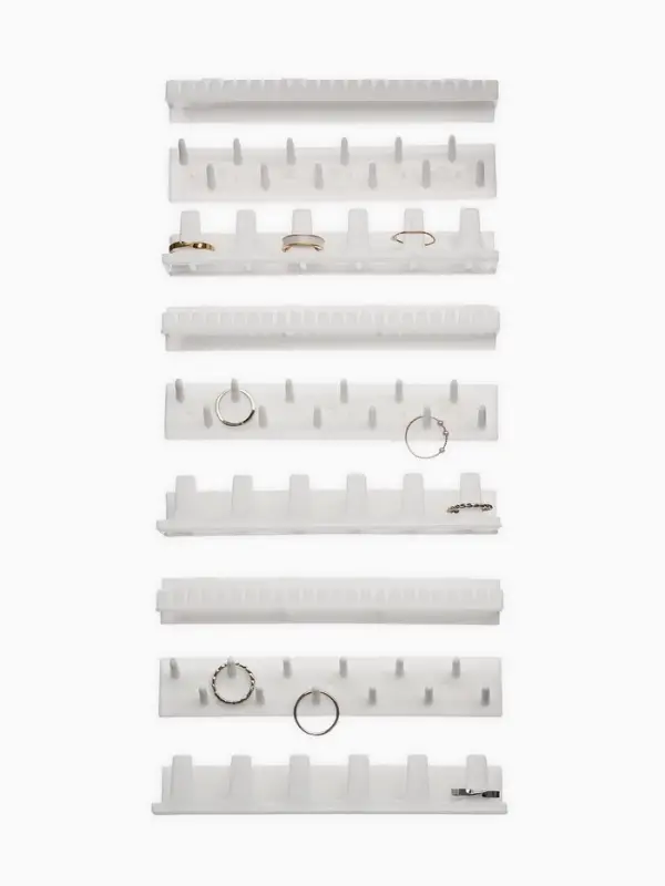 Органайзер для украшений QF &laquo;Настенный&raquo;, 15&times;8&times;3 см, набор 9 шт., белый