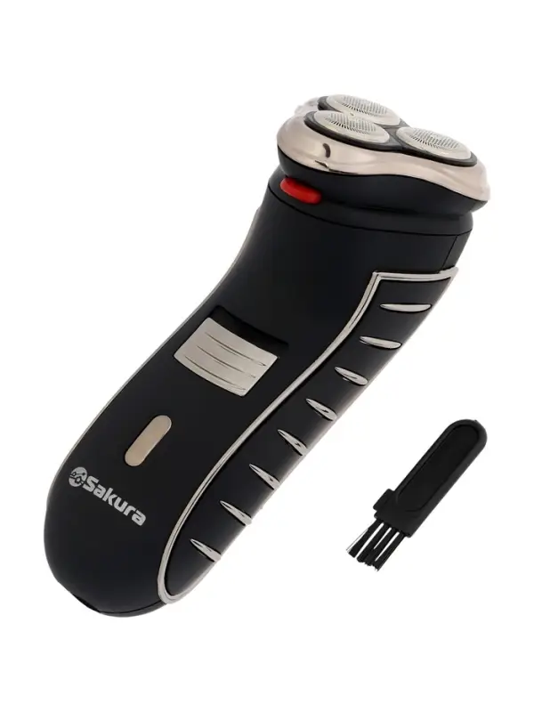 Электробритва Sakura SA-5414BK, АКБ, сеточная, 3 плавающие головки, триммер, чёрная Электробритва Sakura SA-5414BK, АКБ, сеточная, 3 плавающие головки, триммер, чёрная
