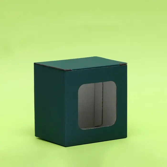 Коробка под кружку, с окном, изумрудная 12 х 9,5 х 12 см Коробка под кружку, с окном, изумрудная 12 х 9,5 х 12 см