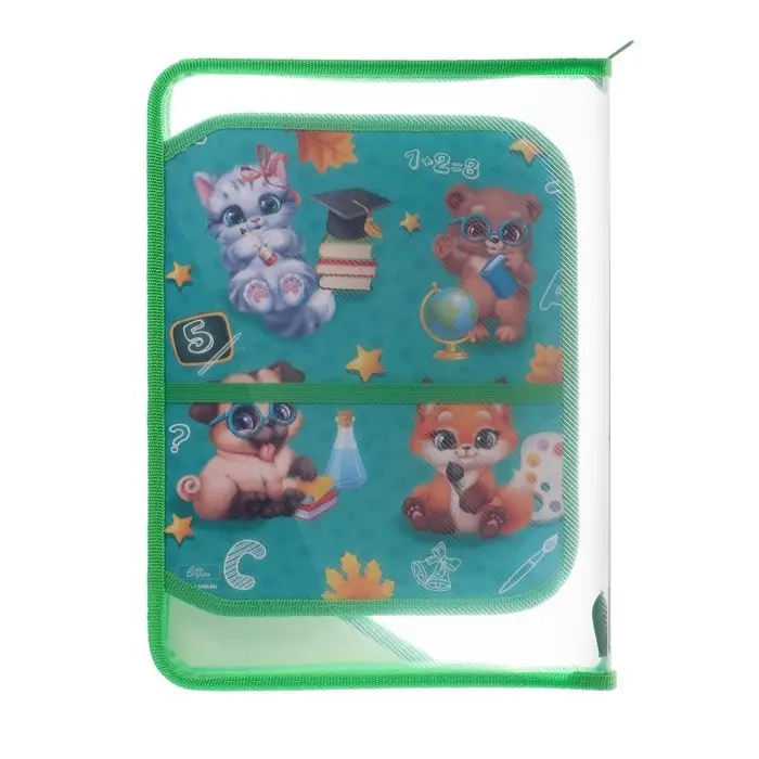 Папка для труда, А4, пластиковая, 23&times;32.5&times;2.5 см &laquo;Зверята&raquo;