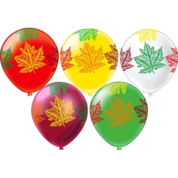 Воздушные шары латексные 12" &laquo;Листья&raquo;, 25 шт., МИКС