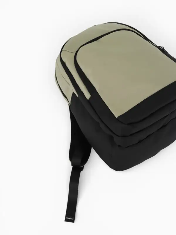 Рюкзак, 27*14*38,5 см, 2 отд 3н/карм, Комби, Водонепрон. дно, зеленый/черн