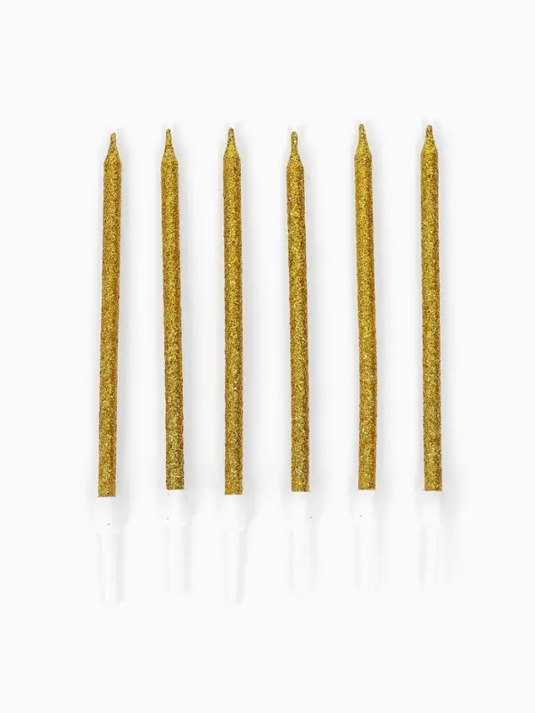 Свечи для торта "Твой день", набор 6 штук золотые