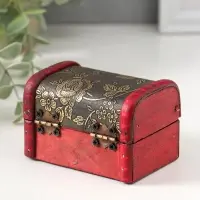 Шкатулка для украшений &laquo;Сундучок. Незабудки&raquo;, дерево, 6&times;5.8&times;8.4 см