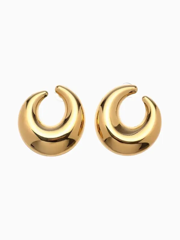 Серьги металл &laquo;Кольца&raquo;, полумесяц, цвет золото