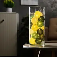 Гирлянда &laquo;Нить&raquo; 5 м с насадками &laquo;Клубки бело-зелёные&raquo;, IP20, прозрачная нить, 20 LED, свечение тёплое белое, 220 В