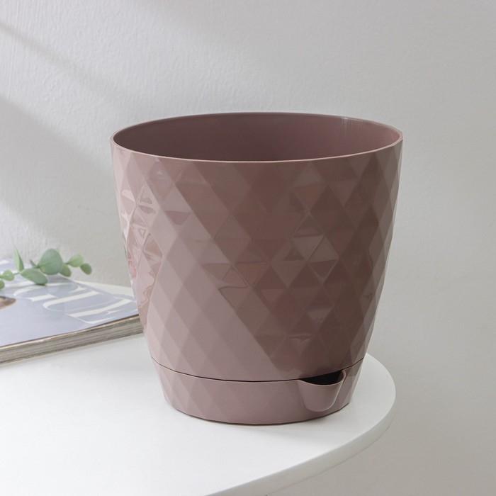 Горшок для цветов с прикорневым поливом «Румба», 3 л, цвет мокко Горшок для цветов с прикорневым поливом «Румба», 3 л, цвет мокко