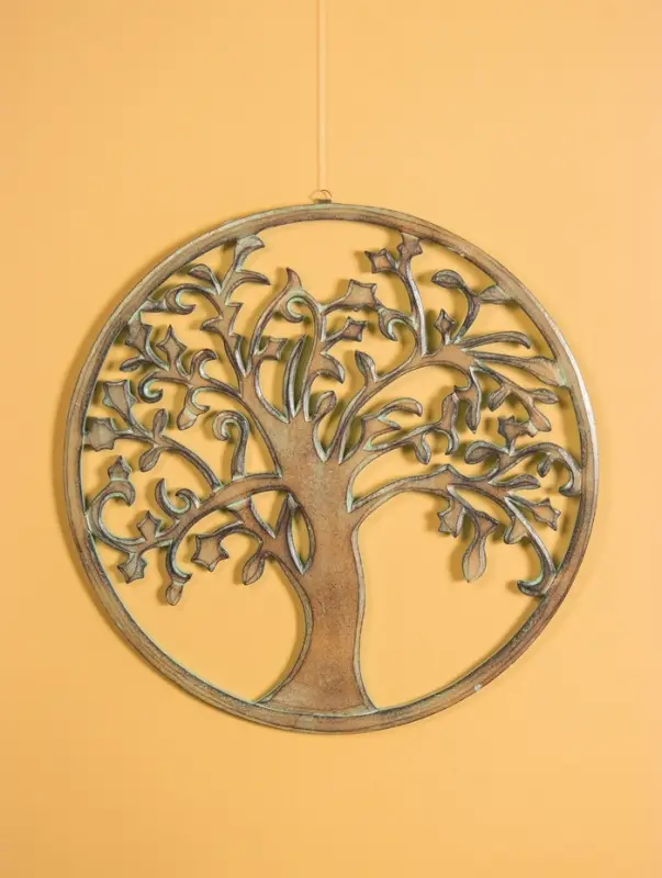 Панно "Древо жизни" МДФ, 40х40х1 см, цв. бирюзово-коричневый