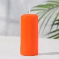 Свеча - цилиндр, 4&times;9 см, 11 ч, 90 г, оранжевая