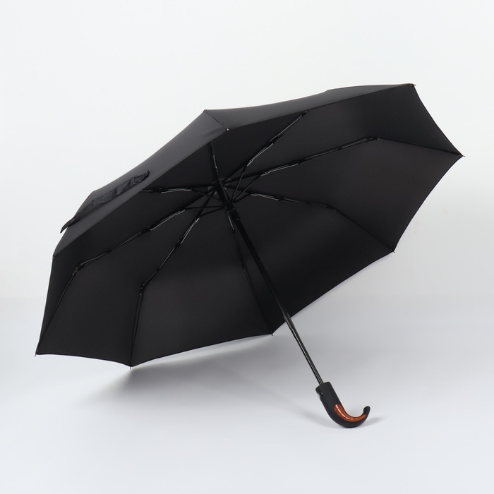 Зонт автоматический «Элеганс», 3 сложения, 8 спиц, R = 47/53 см, D = 106 см, цвет чёрный Зонт автоматический «Элеганс», 3 сложения, 8 спиц, R = 47/53 см, D = 106 см, цвет чёрный