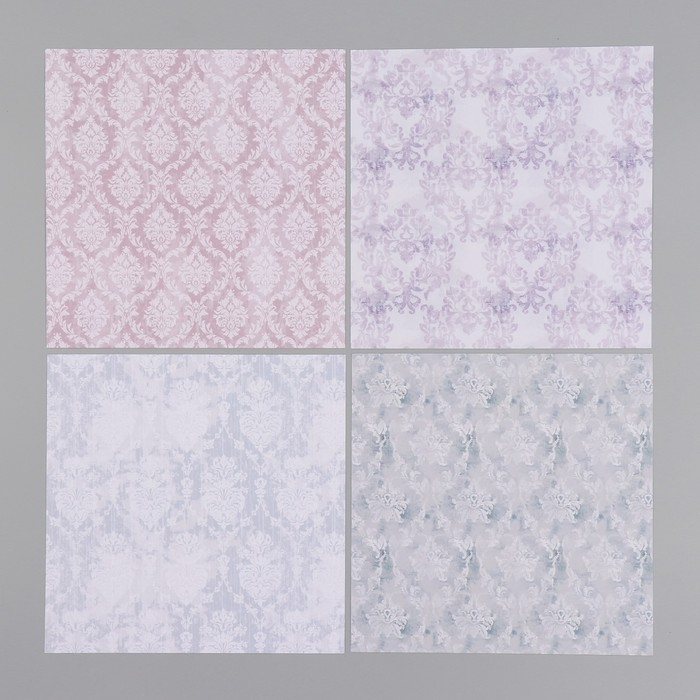 Набор бумаги для скрапбукинга 12 листов 12 дизайнов Набор бумаги для скрапбукинга 12 листов 12 дизайнов "Дамаск" 160 гр 15,2х15,2 см