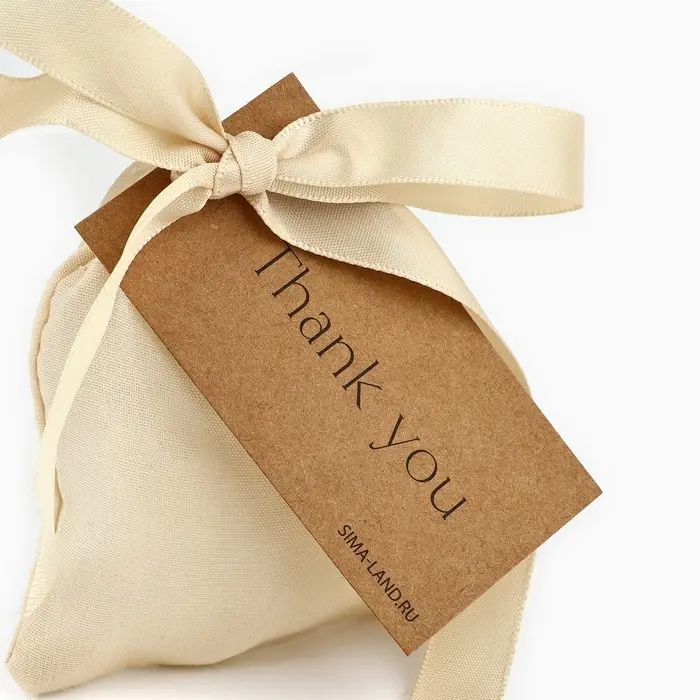 Мешочек подарочный из хлопка «Спасибо», 7 х 9 см +/- 1.5 см Мешочек подарочный из хлопка «Спасибо», 7 х 9 см +/- 1.5 см