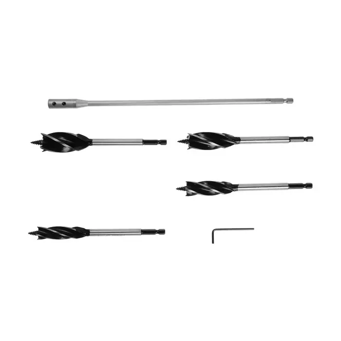 Набор сверл по дереву винтовых ТУНДРА, шестигранный хвост., с удлинителем, 16-25 мм, 5 шт.