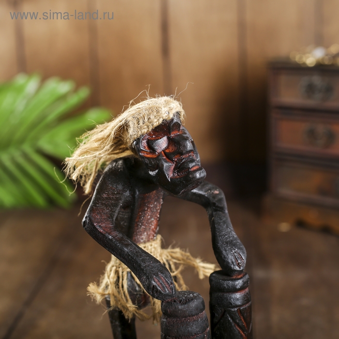 Сувенир «Абориген с двумя барабанами», 19×9×9 см, дерево Сувенир «Абориген с двумя барабанами», 19×9×9 см, дерево