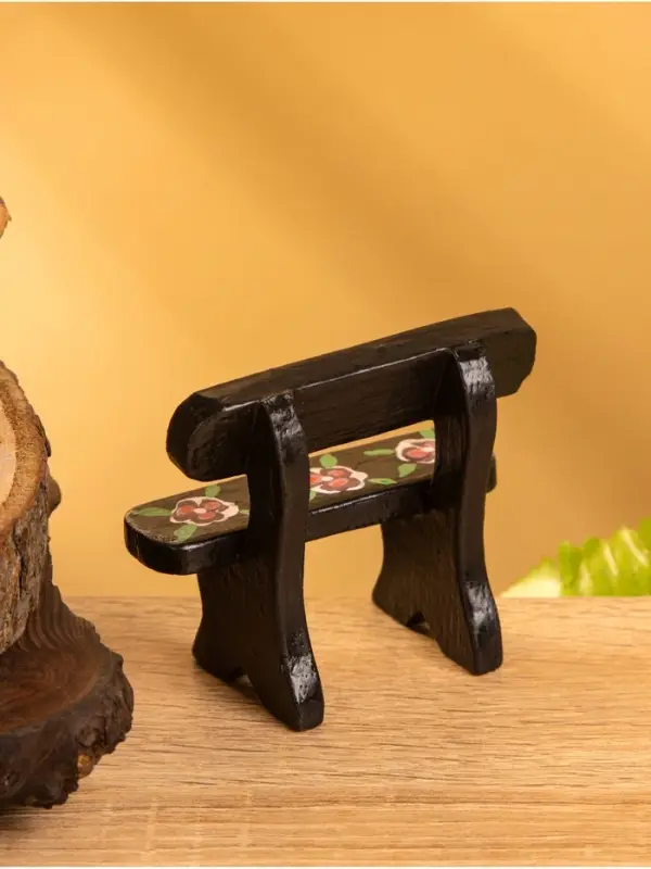 Мебель для кукол &laquo;Скамейка с цветами&raquo;, 6.5&times;3.5&times;6 см, дерево, чёрная