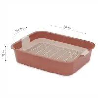 Туалет для кошек &laquo;Мур-мяу&raquo;, 33&times;25&times;7 см, с сеткой, пластик, цвет коралловый