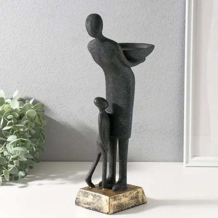 Подсвечник на 1 свечу &laquo;Материнство&raquo;, полистоун, чёрный, 15&times;11&times;34.5 см