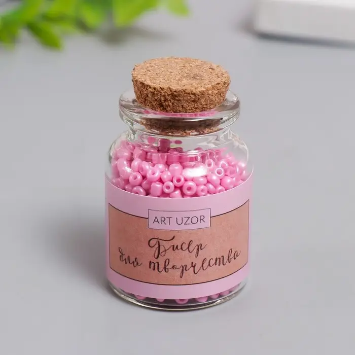 Бисер круглый 12/0 в бутылочке  Бисер круглый 12/0 в бутылочке "Французский розовый" 20 гр