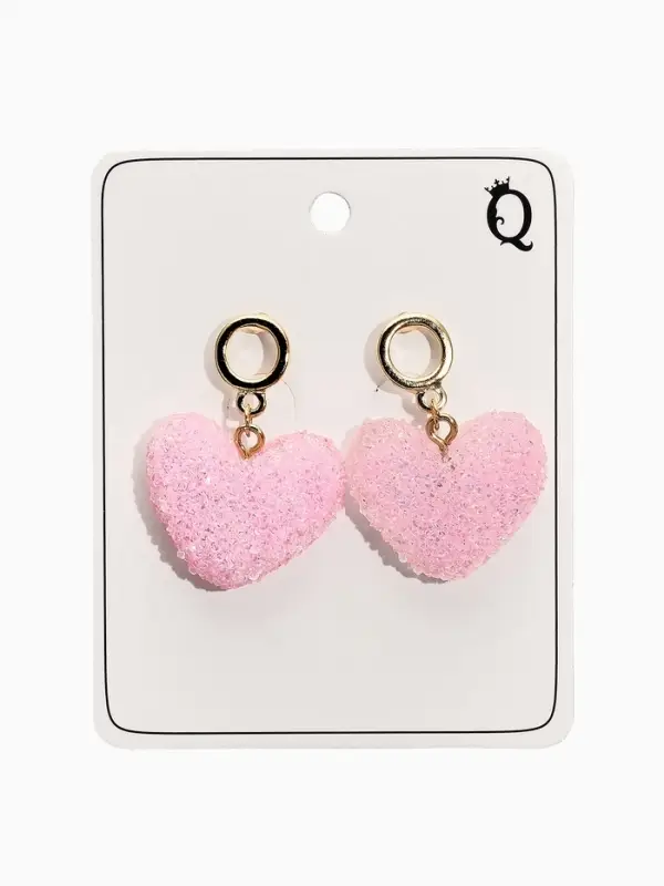 Серьги &laquo;Сердце сахарное&raquo;, розовые в золоте