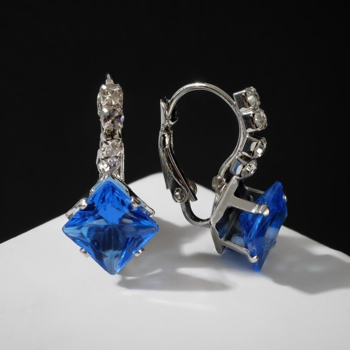 Серьги со стразами «Ромб» вечеринка, цвет МИКС