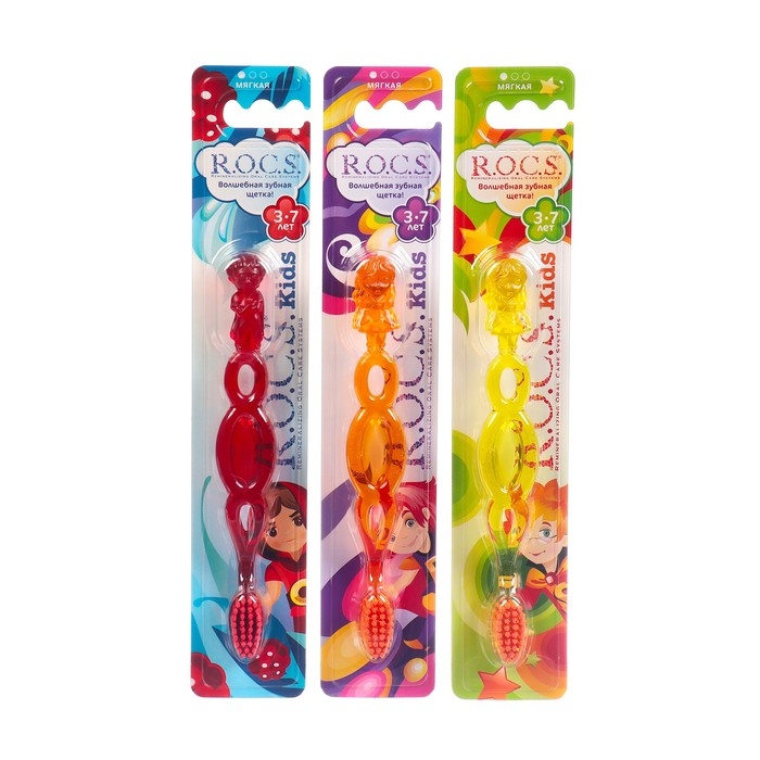 Зубная щетка R.O.C.S. Kids для детей, от 3 до 7 лет микс Зубная щетка R.O.C.S. Kids для детей, от 3 до 7 лет микс