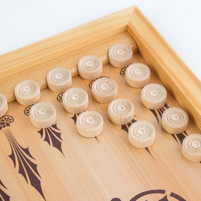 Нарды деревянные большие, настольная игра Нарды деревянные большие, настольная игра "Девушка с волками", 40 х 40 см, с шашками