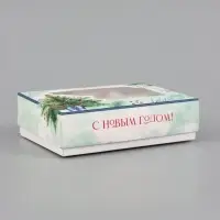 Коробка для 6 конфет &laquo;Уютная ёлочка&raquo;, 13.5&times;9.8&times;3.8 см