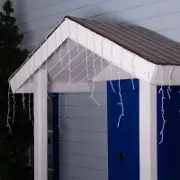 Гирлянда &laquo;Бахрома&raquo; 3&times;0.6 м, IP44, УМС, белая нить, 160 LED, свечение синее, 220 В