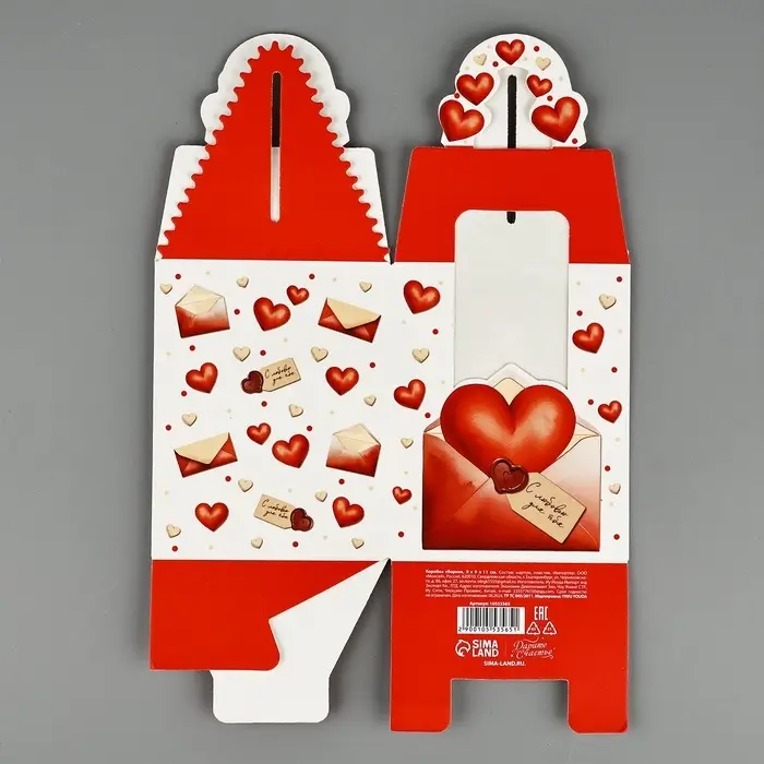 Коробка сборная «Любовное послание» 9 х 11 х 9 см