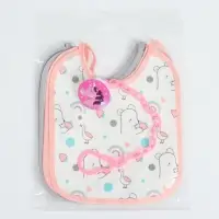 Набор детских слюнявчиков Крошка Я, 4 шт. + подарок, 20&times;17 см, цвет розовый, серый