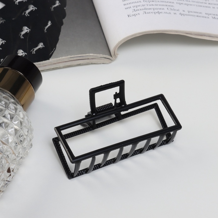 Краб для волос Краб для волос "Джина" прямой, 7 см, чёрный