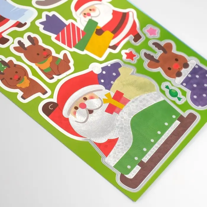 Наклейка пластик "Новый год" зелёная 24,5х13,2 см