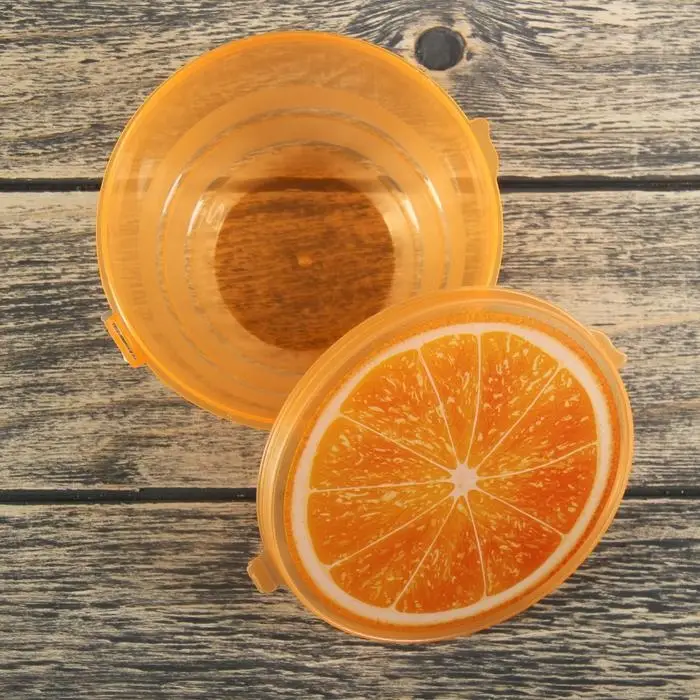 Контейнер для еды Доляна &laquo;Сочный фрукт&raquo;, пластик, 500 мл, оранжевый