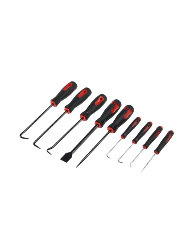 Набор крючков для уплотнительных колец ТУНДРА, усиленные, 2К рукоятки, 75-150 мм, 9 шт.