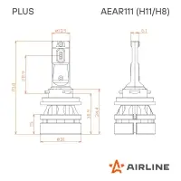 Лампа светодиод. H11/H8 PLUS, 28Вт, 5000Лм (2500Лм x 2), 6000К, 12/24В, кмпл. 2 шт.
