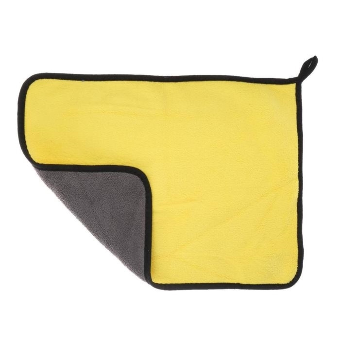 Тряпка для мытья авто, CARTAGE, микрофибра, 400 г/м², 30×40 cм, желто-серая Тряпка для мытья авто, CARTAGE, микрофибра, 400 г/м², 30×40 cм, желто-серая