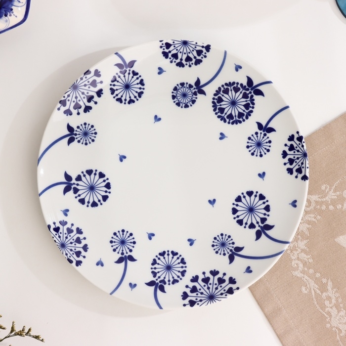 Тарелка Тарелка "Романс одуванчик", д-240мм, нео гжель