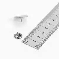 Основа для броши/значка круглая, (набор 5 шт.), площадка 2 см, цвет серебро